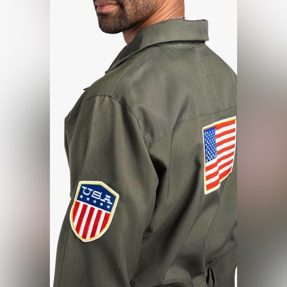 New Tipsy Elves Pilot Jumpsuit In Army Green Size XL - ***NO BELT*** - Picture 3 of 13